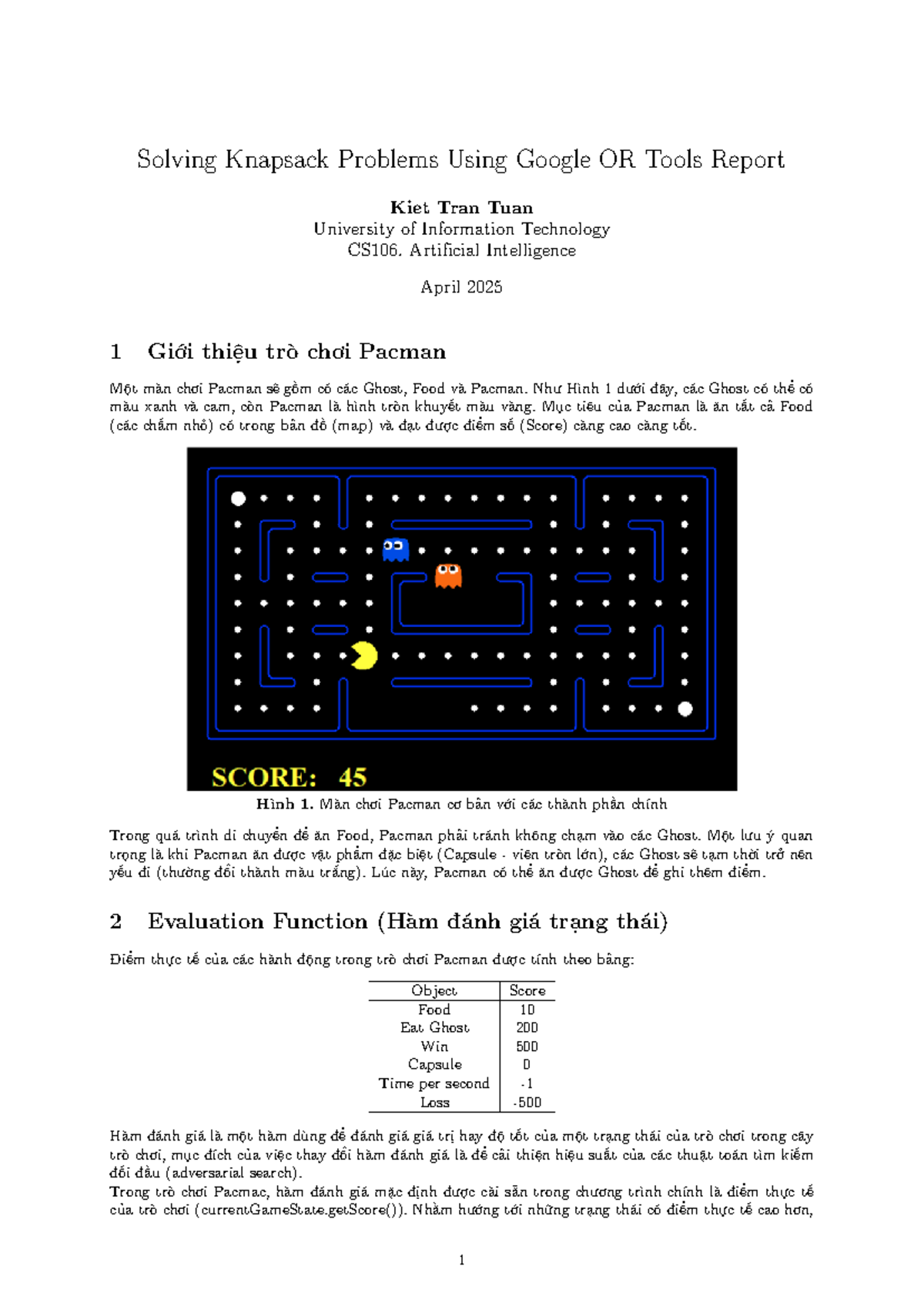 Report on Solving Knapsack Problems with Google OR Tools - CS106 AI ...