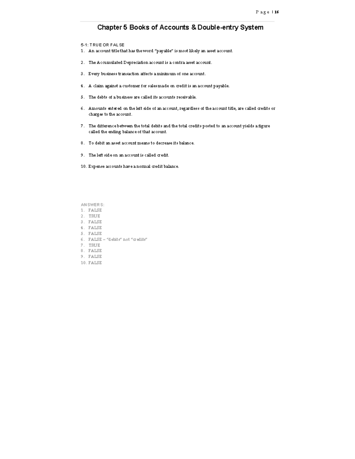 FAR Chapter 5 - Books of Accounts System: True or False Quiz - Studocu