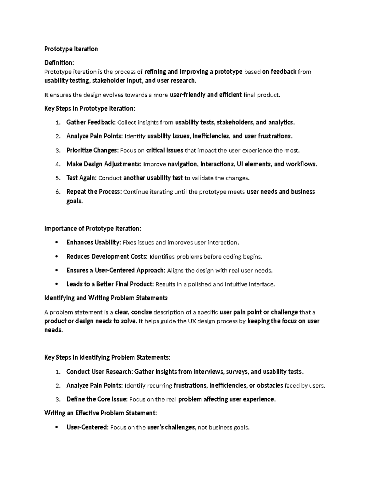 Unit 5 - Prototype Iteration and User Experience Design Insights - Studocu