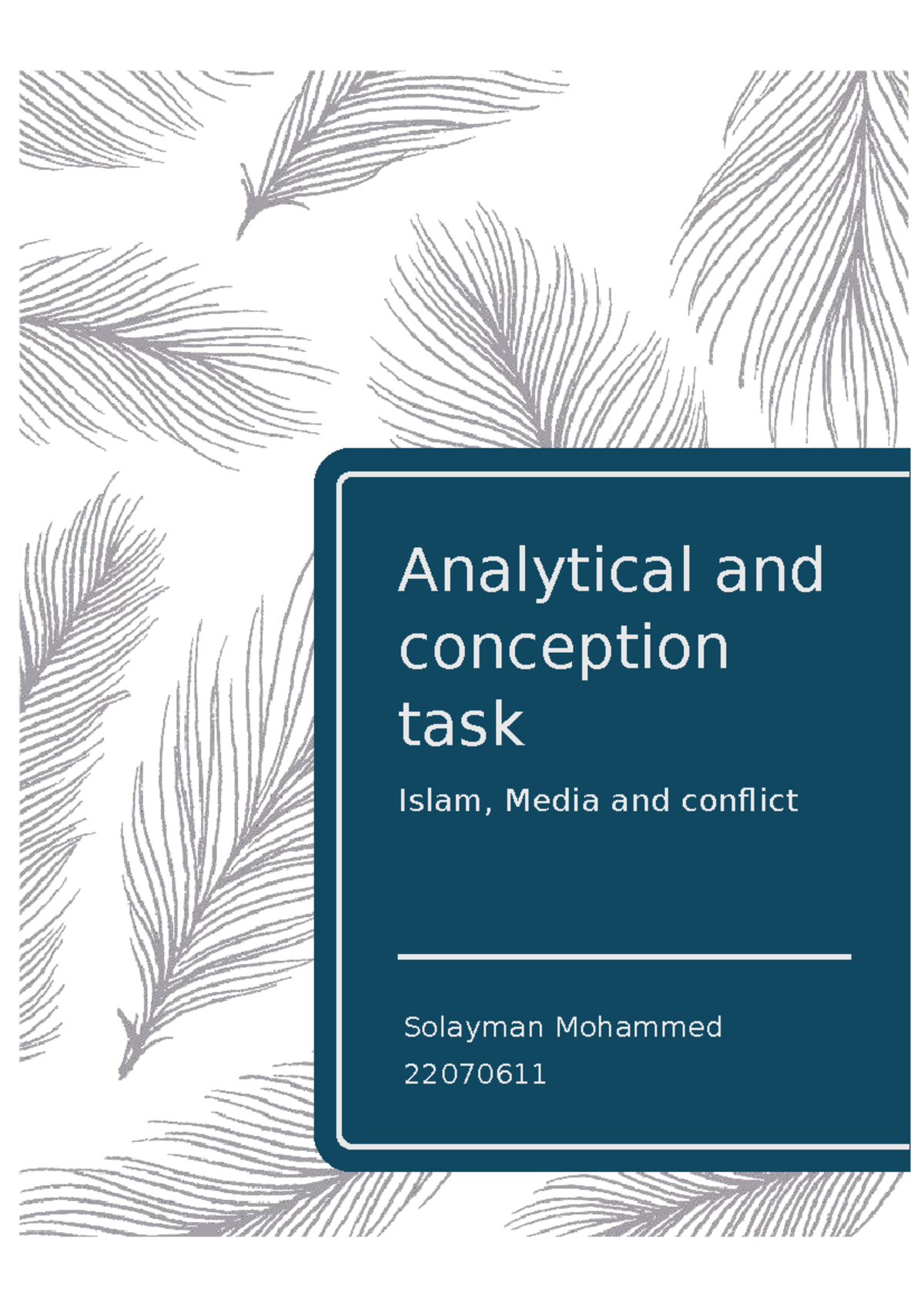 HUMN 3057 - Assignment 1: Analyzing Islam's Media Portrayal in ...