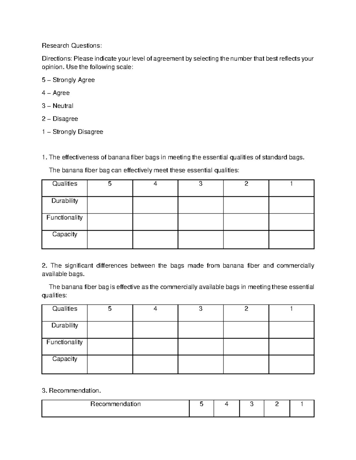 Document-3 - wow - Research Questions: Directions: Please indicate your ...