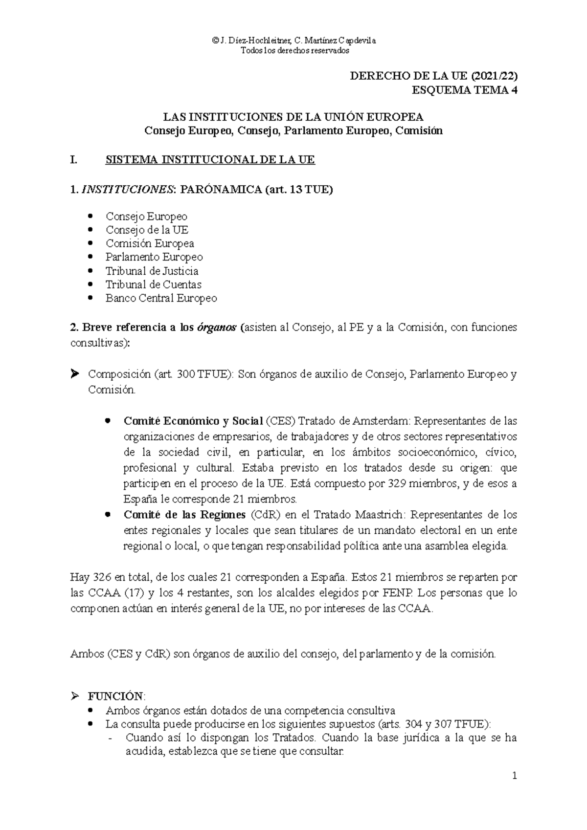 DºUE TEMA 4 - Derecho de la Unión Europea CON CARMEN TEMA 4 2022 Muy ...