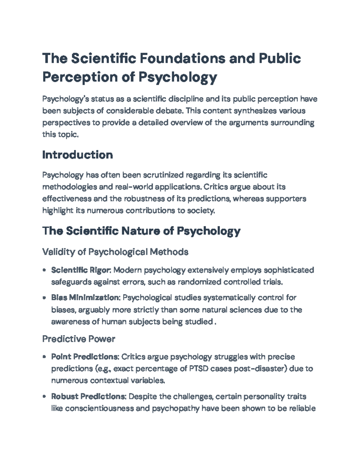 Psychology 101: Scientific Basis & Public Misconceptions Explored - Studocu