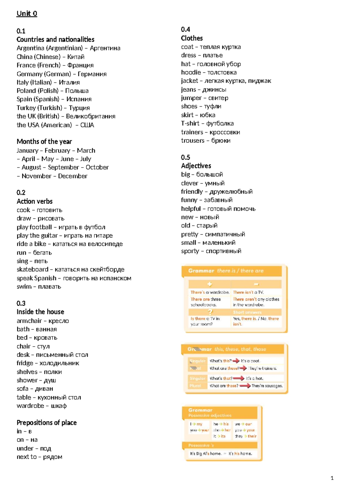 Go Getter 2: Unit Overview and Key Vocabulary Guide - Studocu