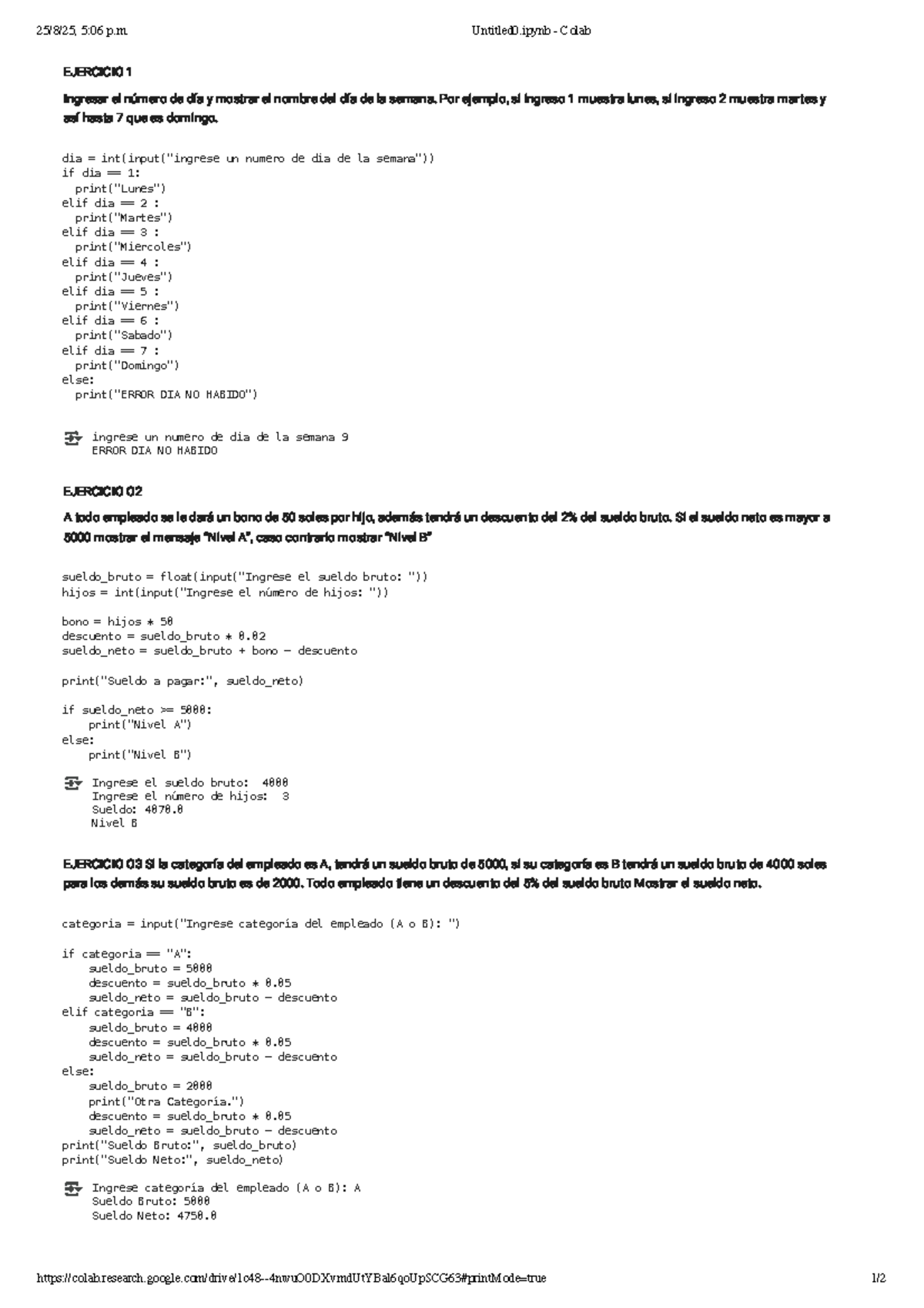 S03 Tarea Análisis - Ejercicios de Python y Cálculos - Studocu