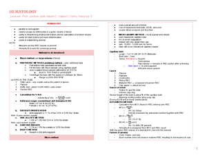 HEMATOLOGY 2: PRIMARY HEMOSTASIS & PLATELET FUNCTION REVIEW - Studocu