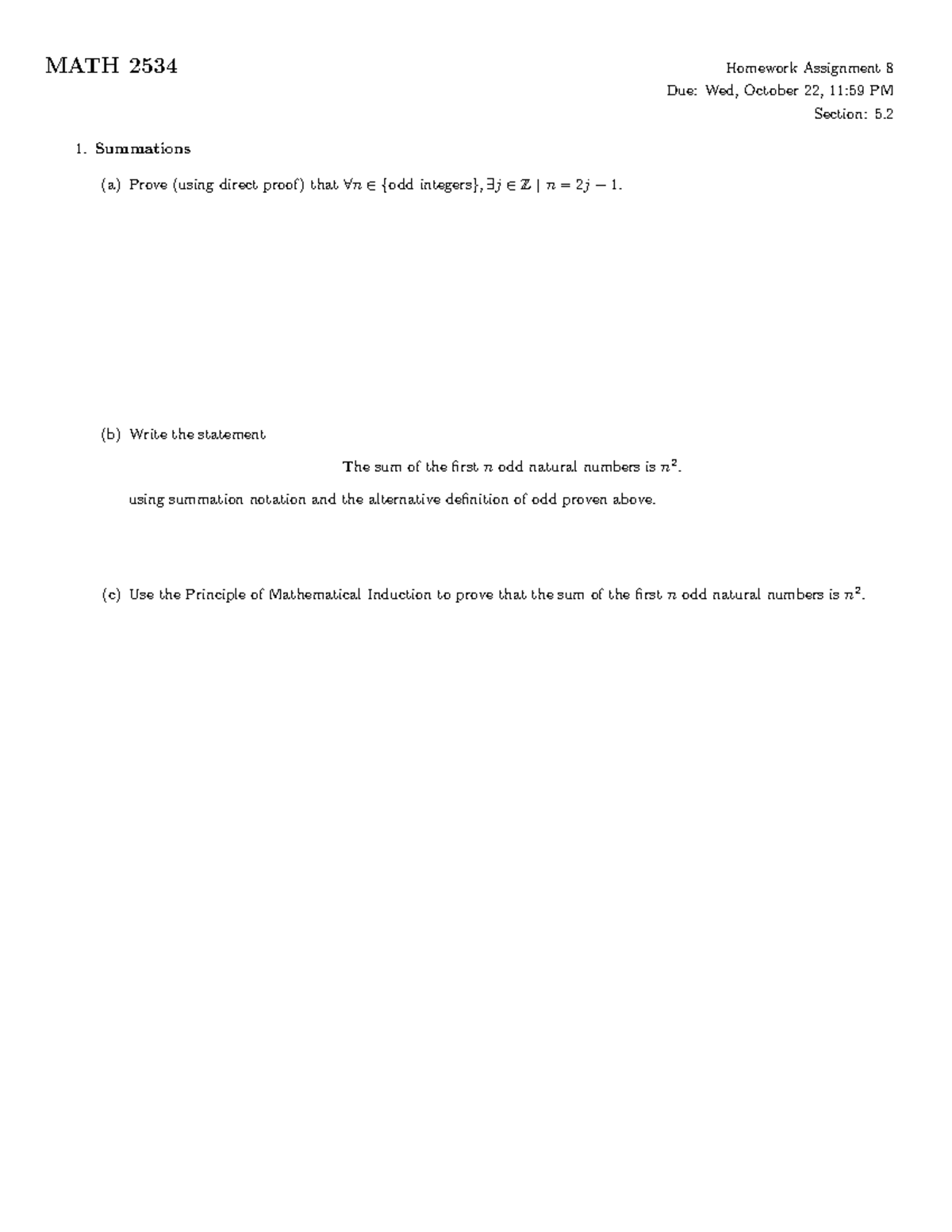 MATH 2534 Homework Assignment 8 - Studocu