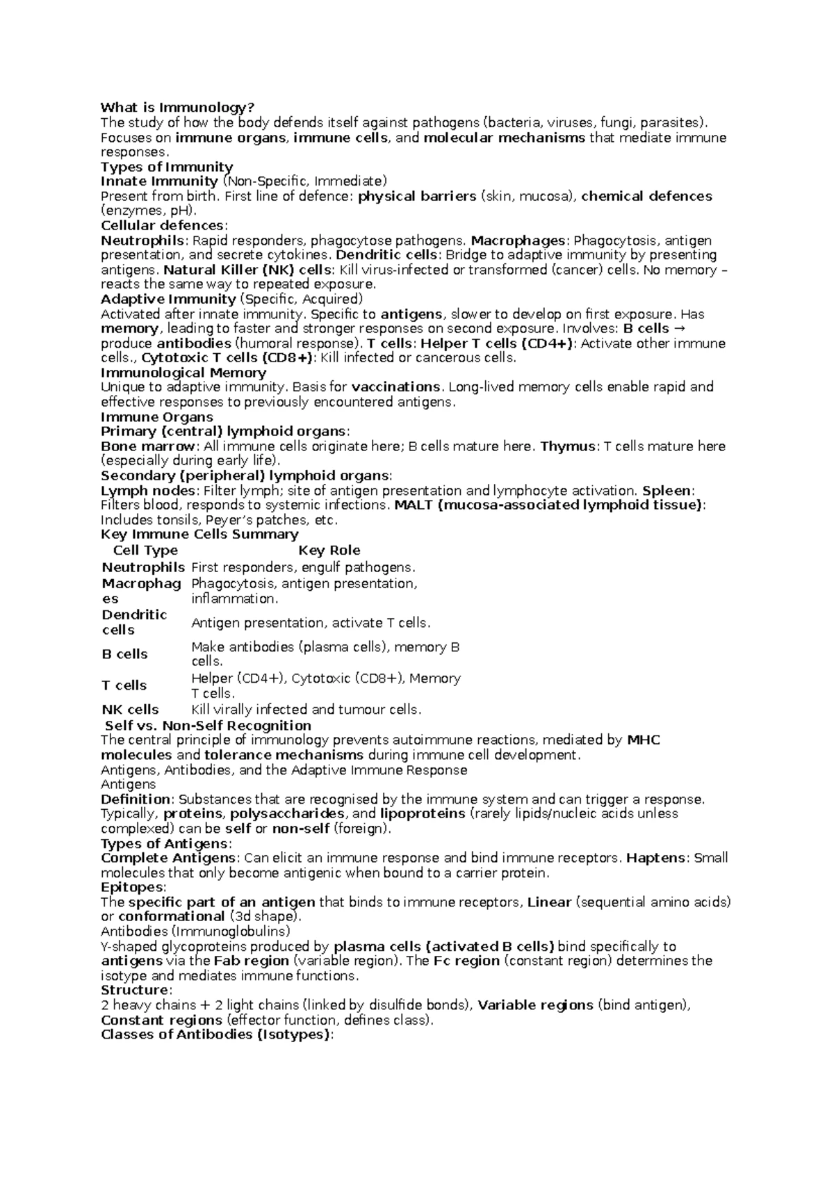 GEN 301: Genetics and Immunology Lecture Notes Overview - Studocu