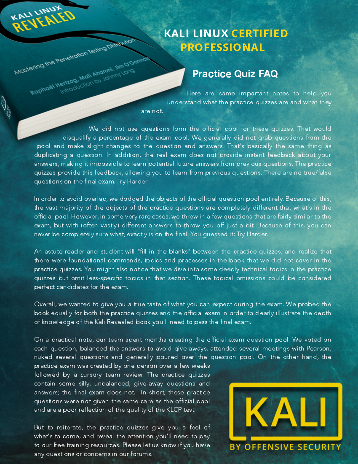 KALI LINUX CERTIFICATION - KLCP Practice Quiz & Study Guide - Studocu