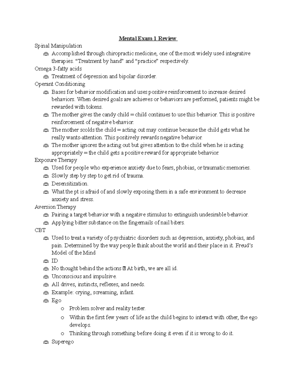 Psych 1308 Final Exam Review: Key Concepts in Mental Health - Studocu