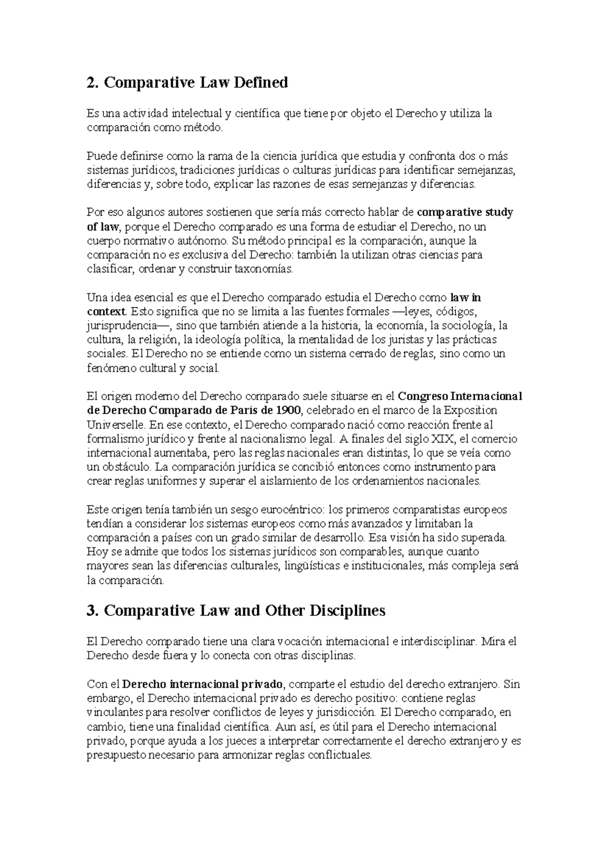 DCHO PRIVADO COMPARADO: Estudio de Derecho Comparado y Métodos - Studocu