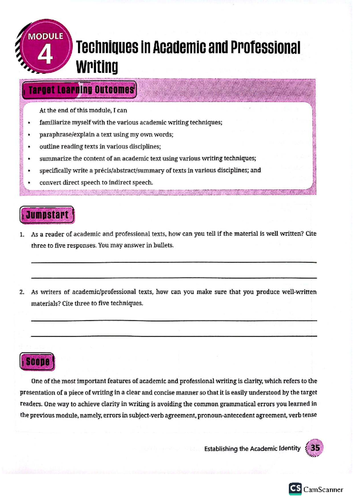 MODULE 4: Techniques in Academic Writing - Paraphrasing & Summarizing ...