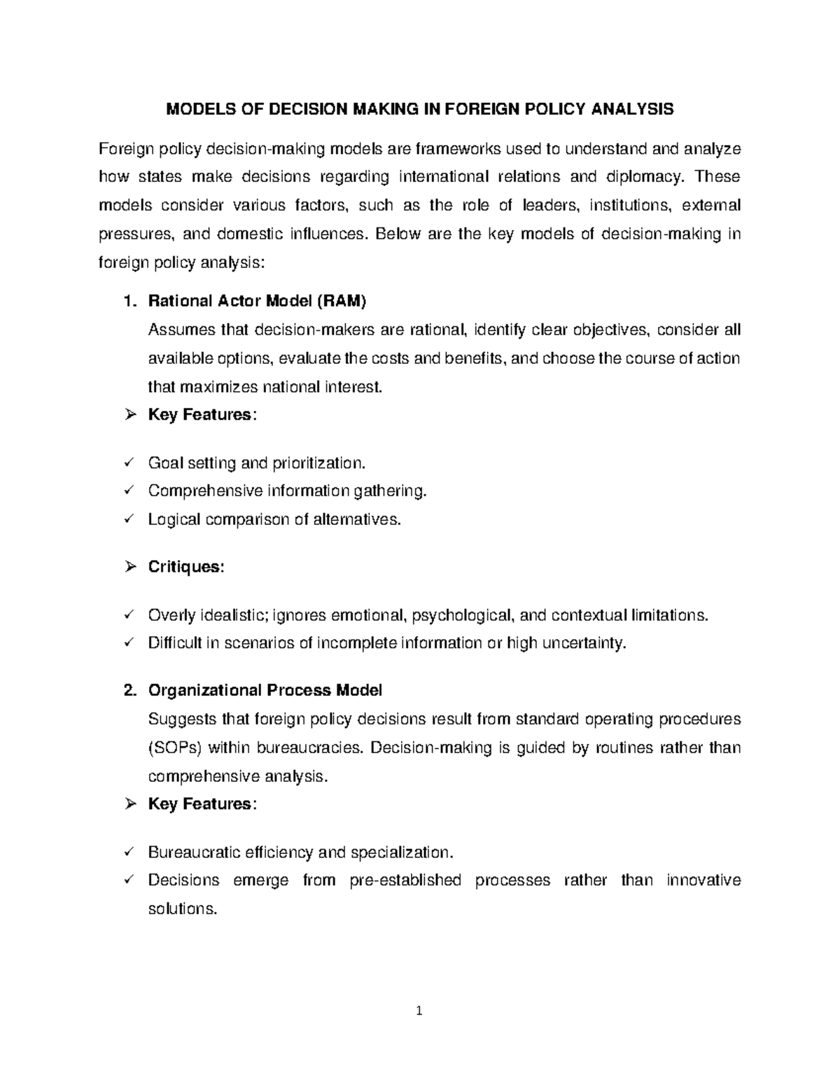 FPA Model - So helpfull for young learners - 1 MODELS OF DECISION ...
