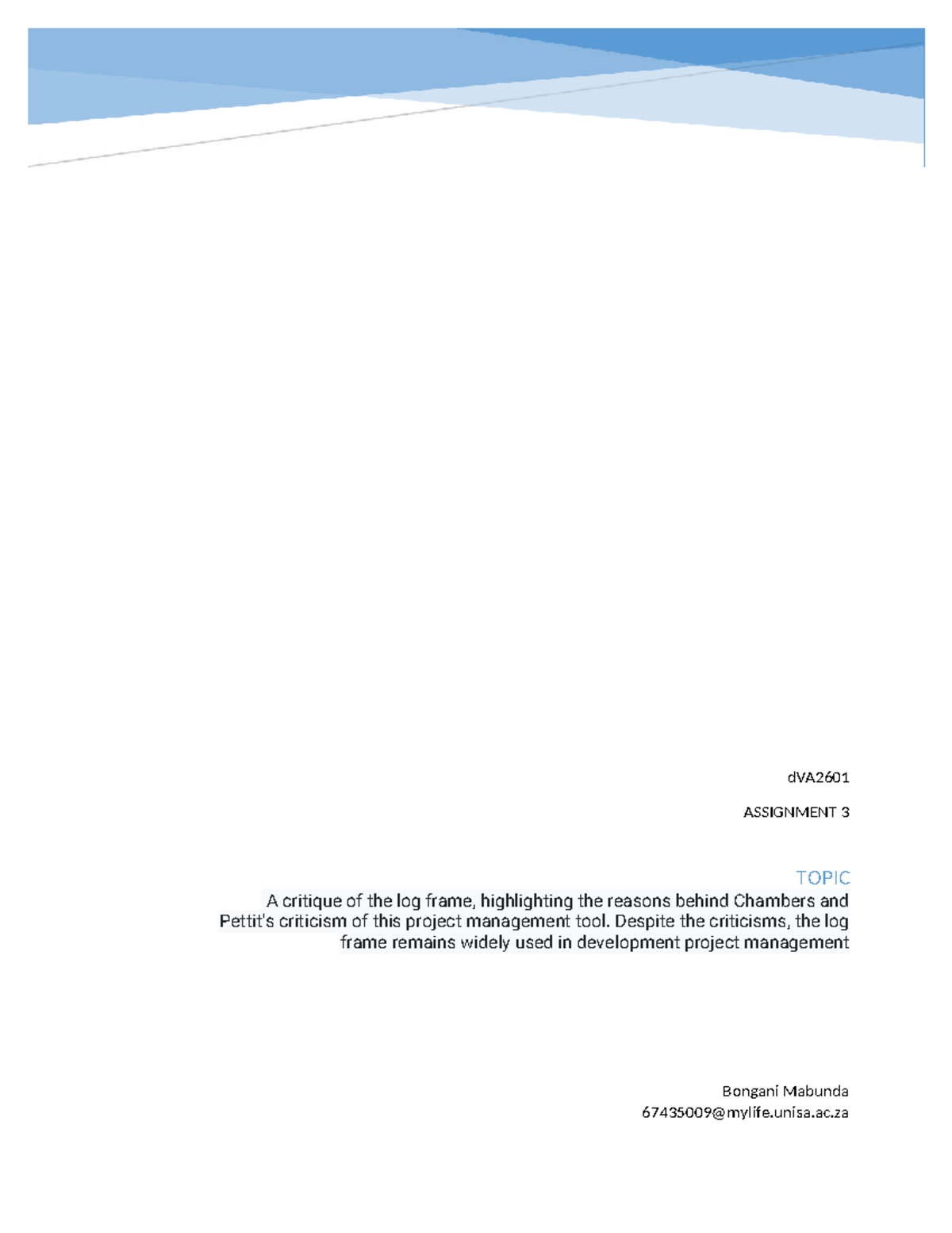 Critique of the Logical Framework Approach in Project Management - Studocu