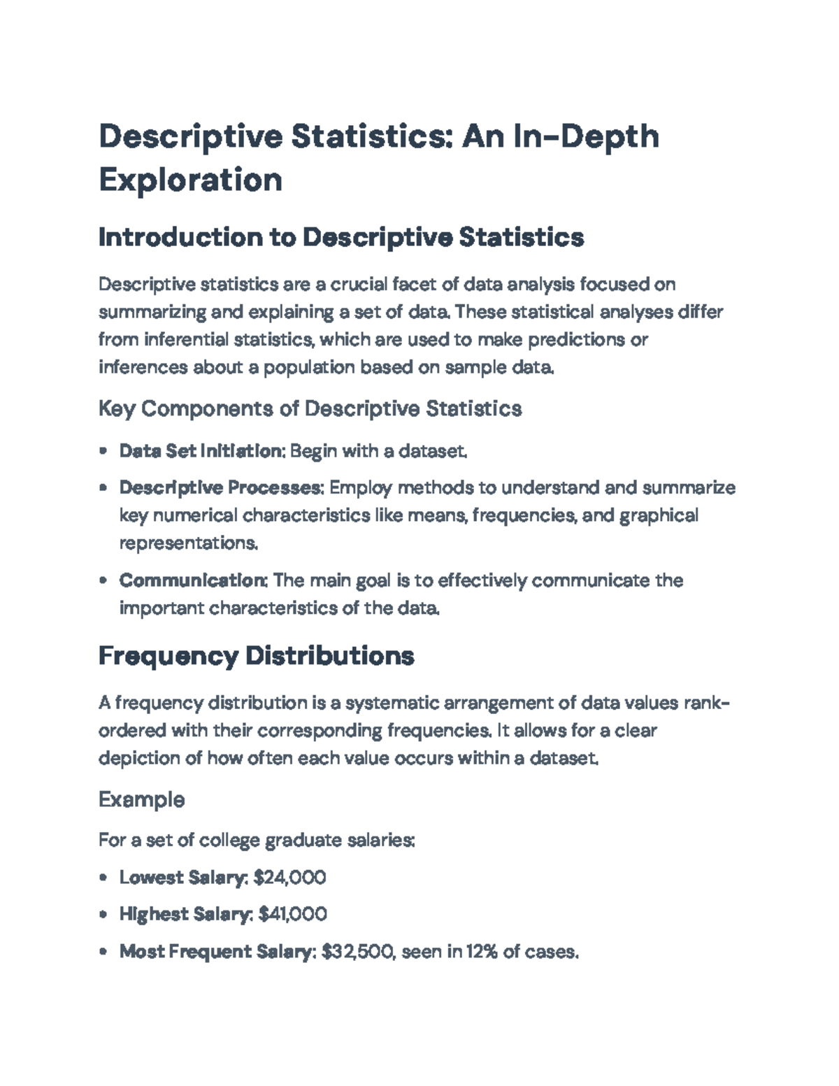 Descriptive Statistics Overview: Key Concepts & Applications - Studocu