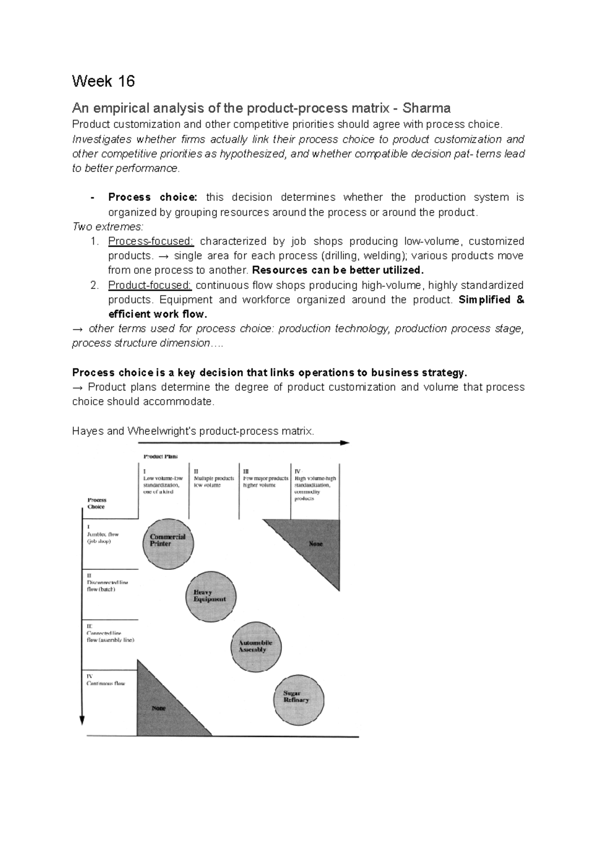 Design and Planning of Production Strategies: Insights from Weeks 16 ...