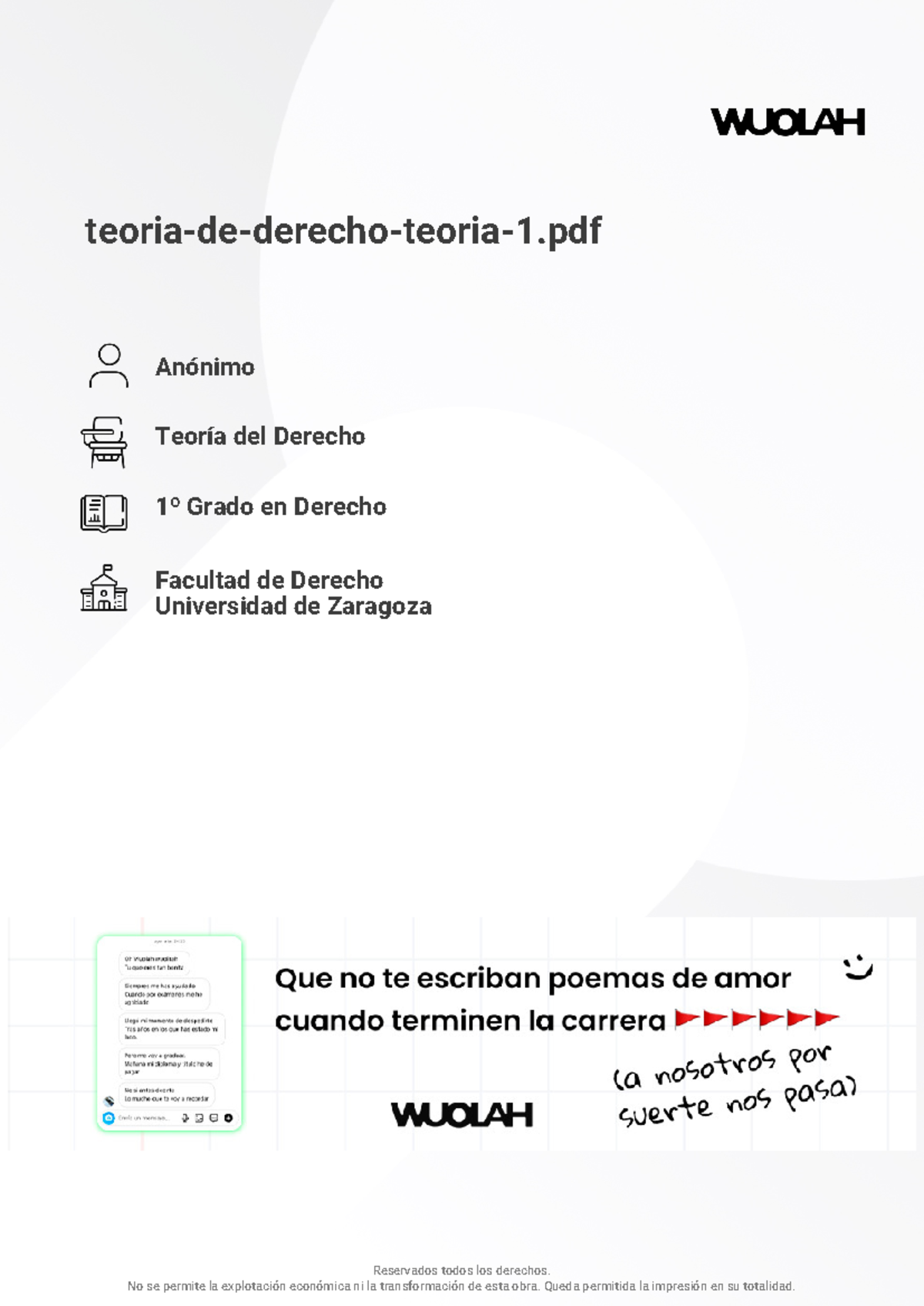 Apuntes de Teoría del Derecho - 1º Grado en Derecho (UDZ) - Studocu