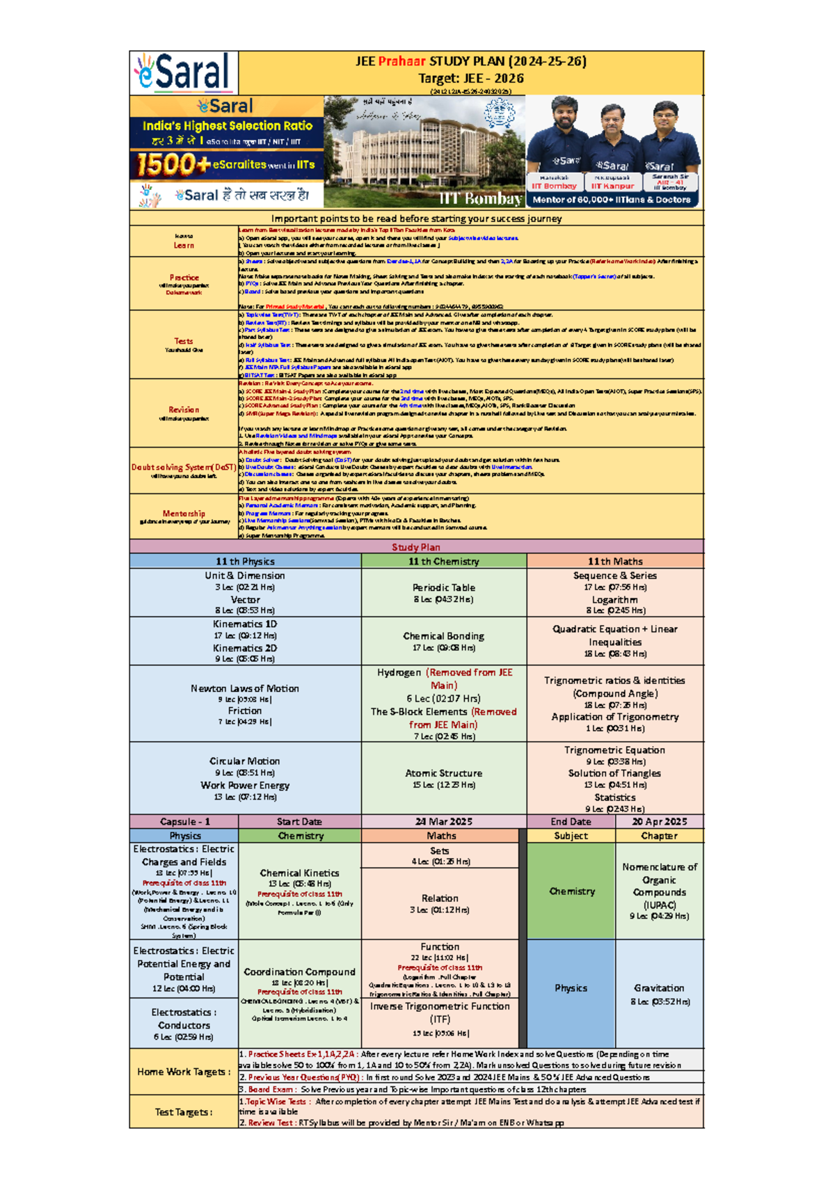 JP-26 - Comprehensive Study Plan for JEE 2026 (2024-2026) - Studocu