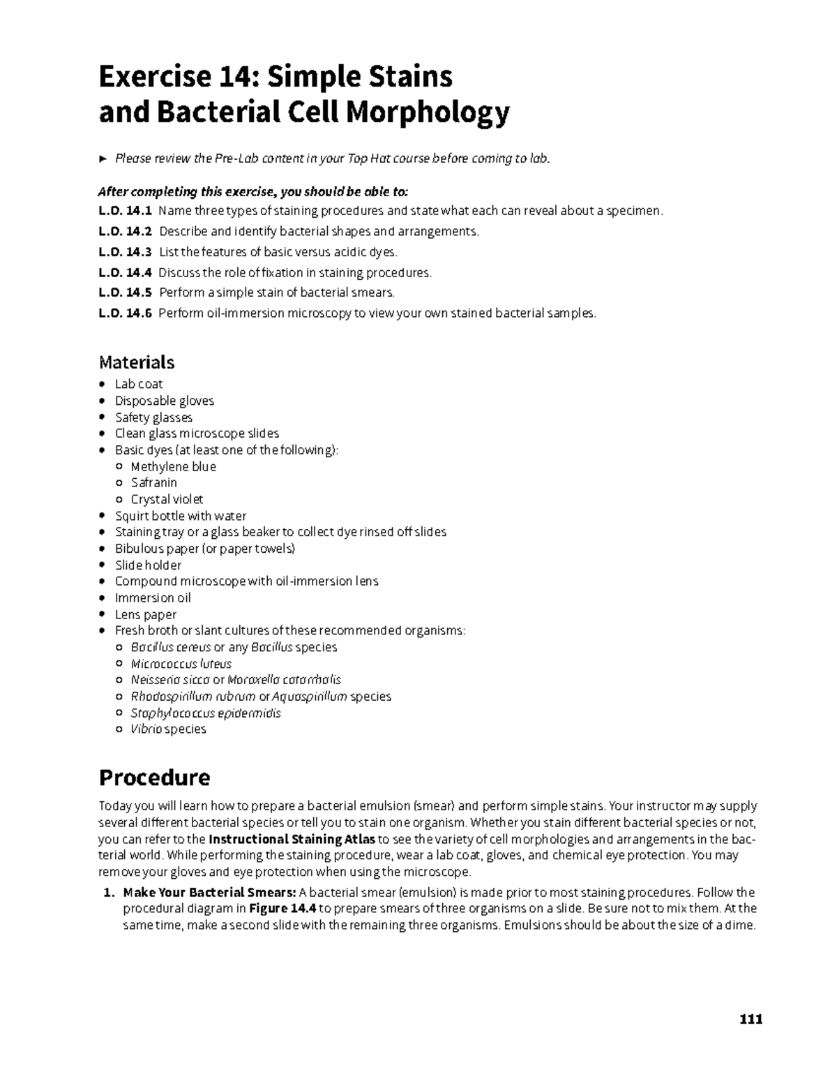 Lab Exercise 14: Simple Stains & Bacterial Morphology 4e - Studocu