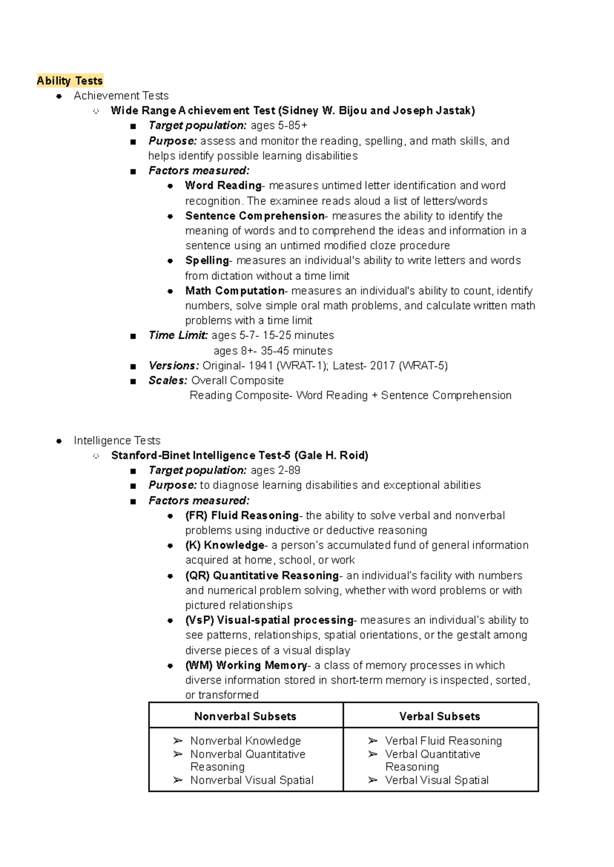 Psych-Tests detailed 250114 214445 - Ability Tests Achievement Tests ...