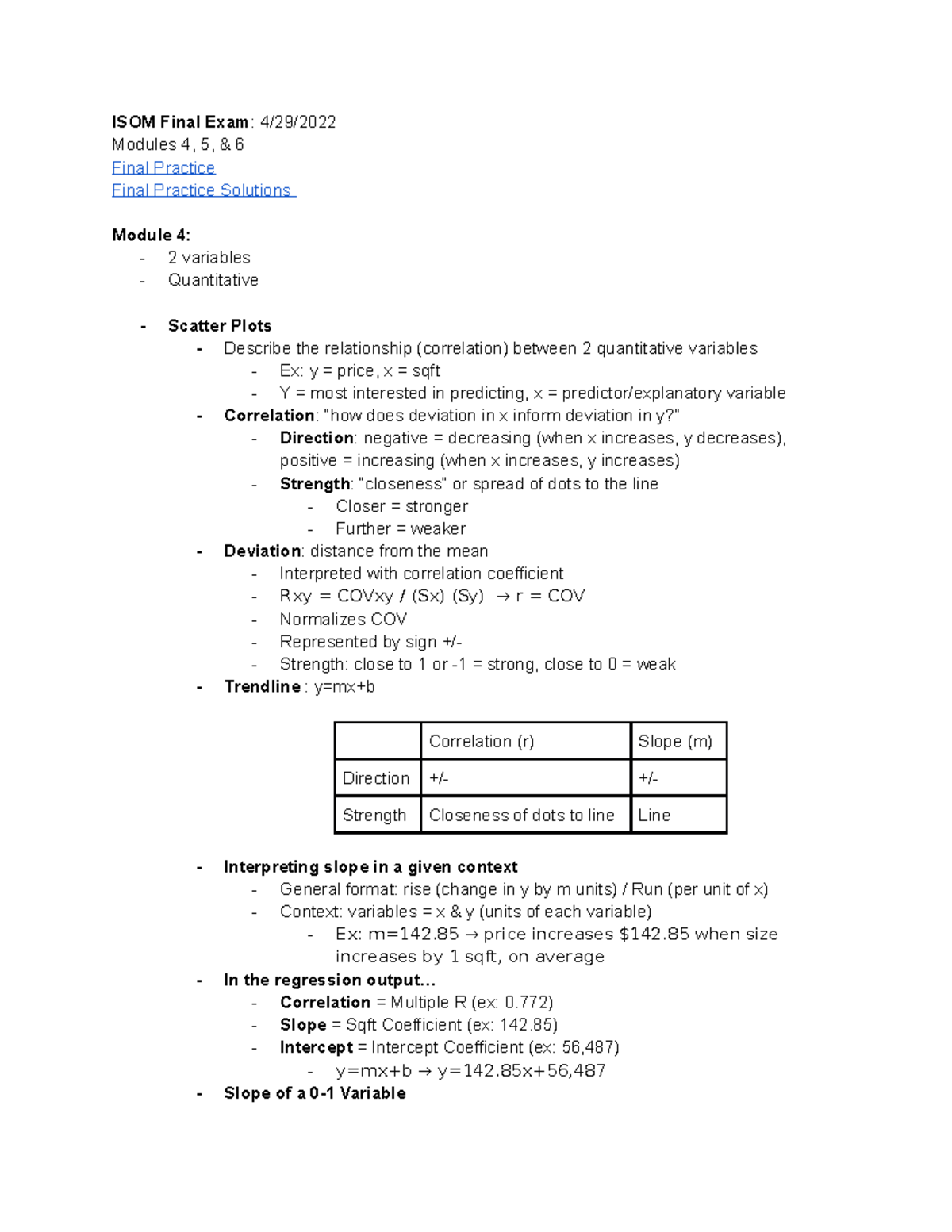 ISOM Final Exam Study Guide: Key Concepts for Modules 4, 5 & 6 - Studocu