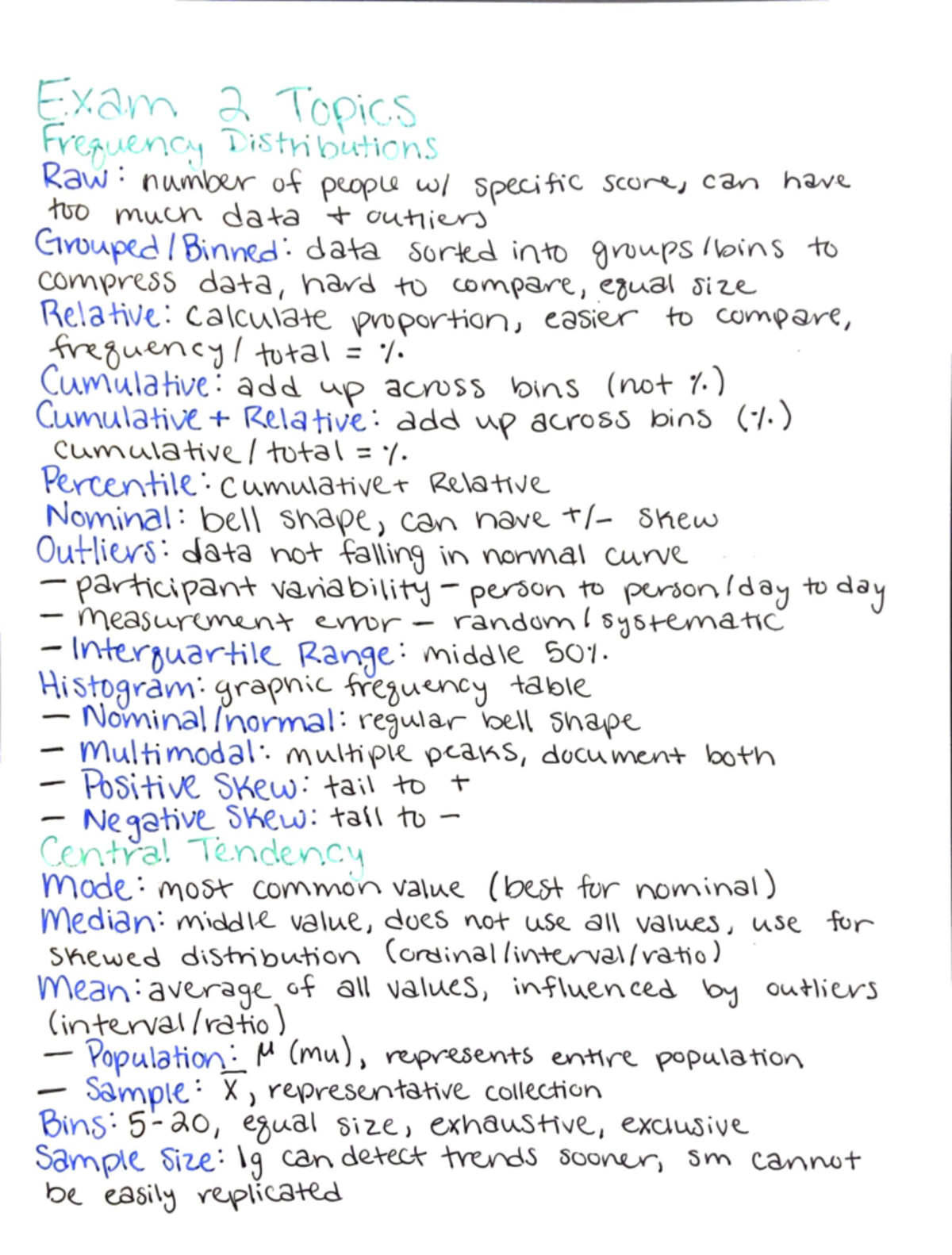 Midterm 2 Review: Key Concepts in Statistics and Variability - Studocu