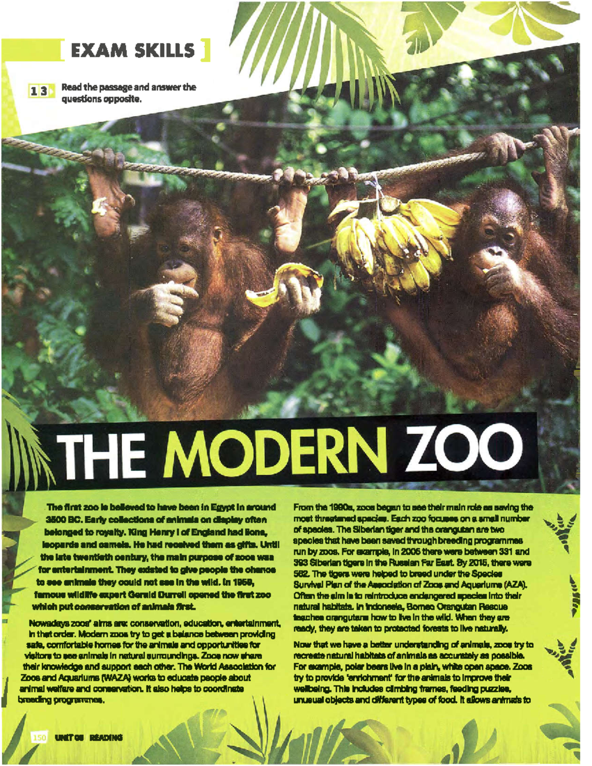 EXAM SKILLS: Understanding the Modern Zoo and Its Conservation Efforts ...