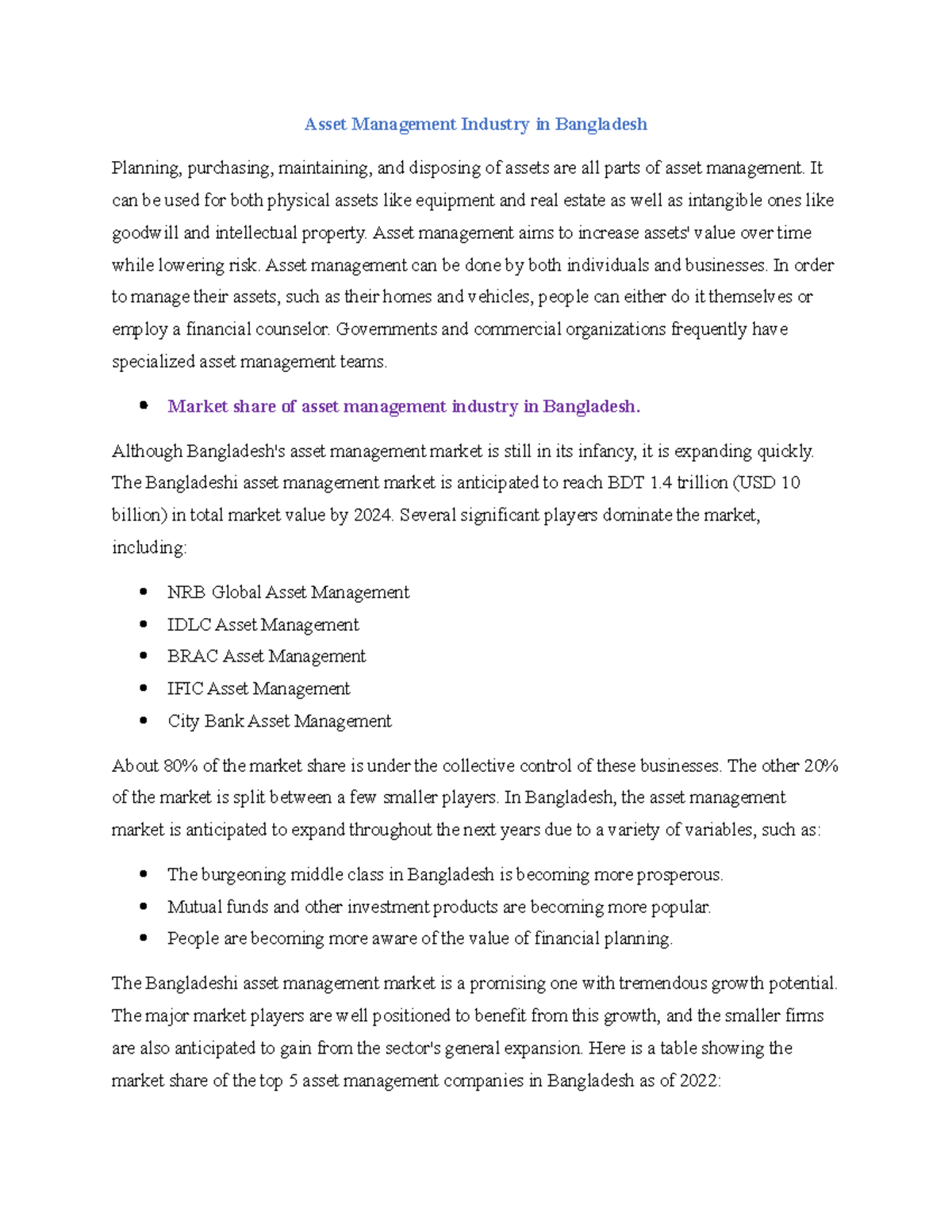 Asset Management Industry in Bangladesh: Growth, Challenges & Trends ...