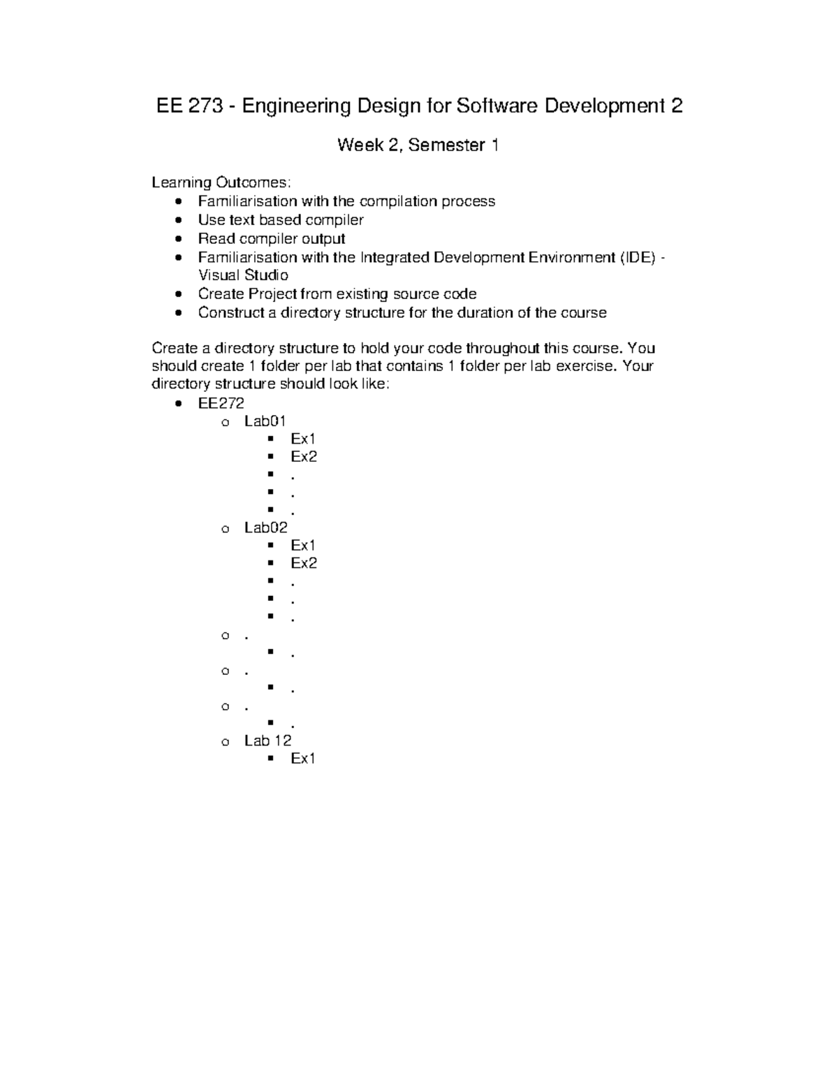 EE 273 Engineering Design for Software Dev - Week 2 Lab Guide - Studocu