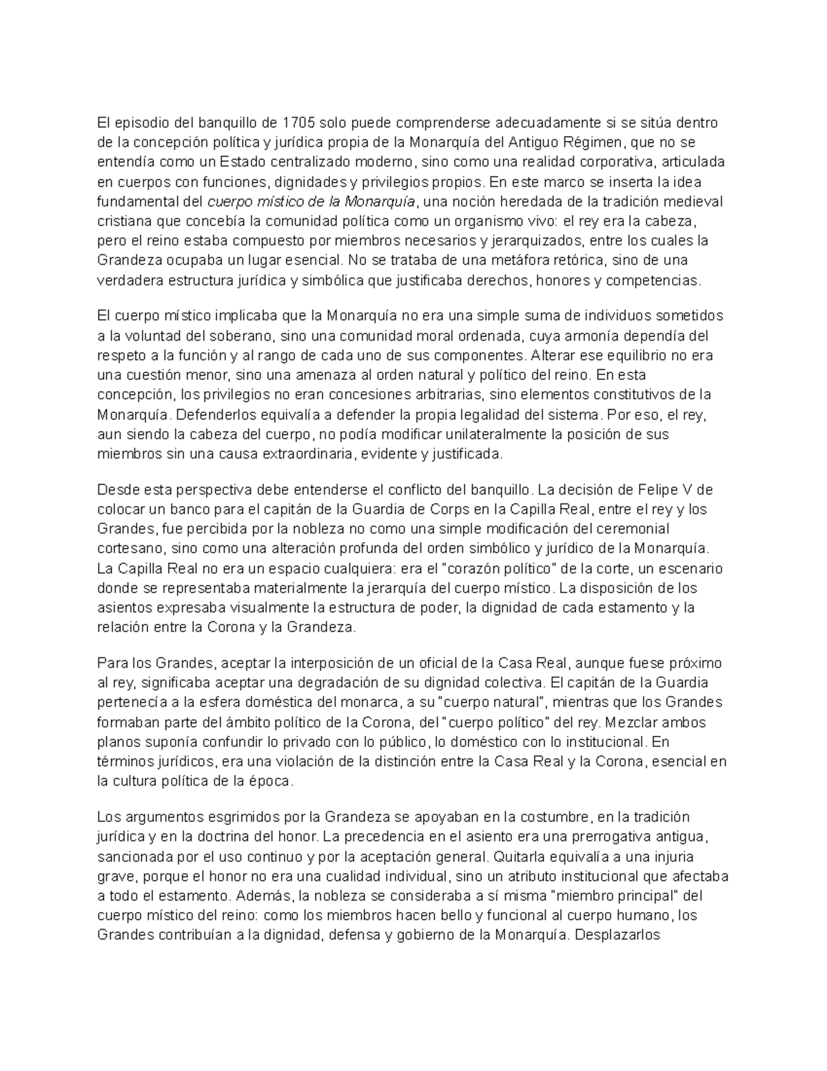El Conflicto del Banquillo de 1705: Instituciones y Poder en la ...