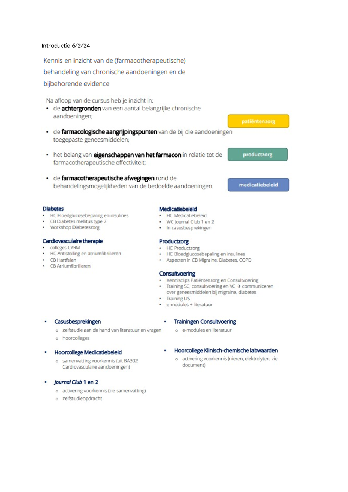 Colleges MA101 - Aantekeningen over Geneesmiddelen en Nierfunctie ...