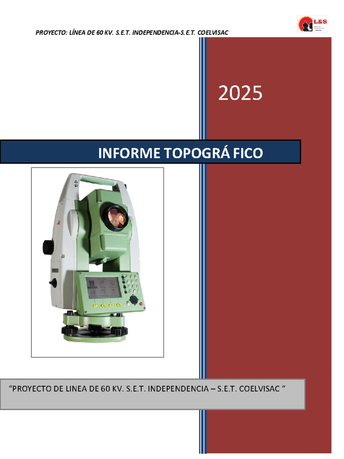 Informe Topográfico: Línea de 60 KV S.E.T. Coelvisac 2025 - Document Preview