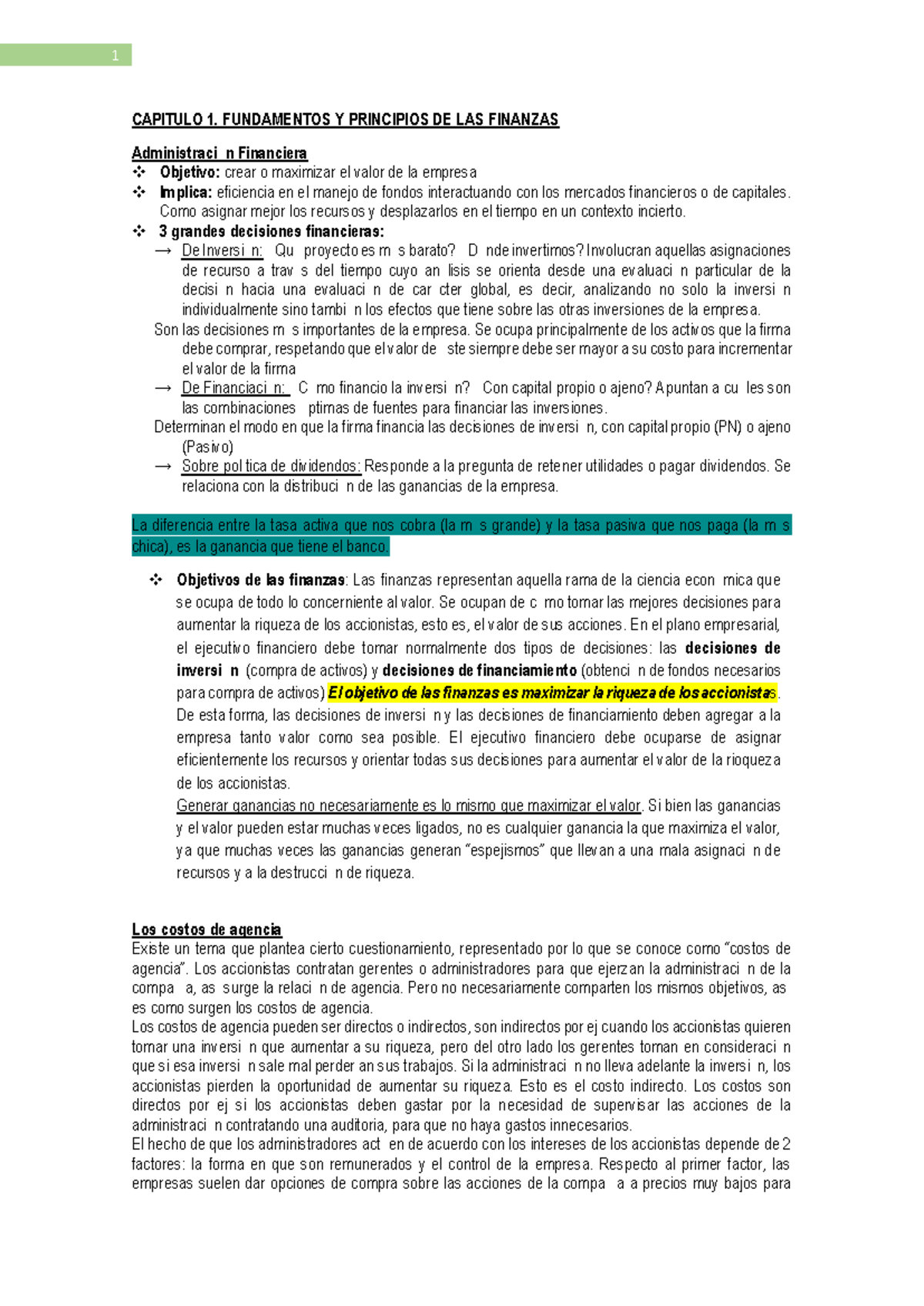 Resumen adm 1er parcial - CAPITULO 1. FUNDAMENTOS Y PRINCIPIOS DE LAS ...