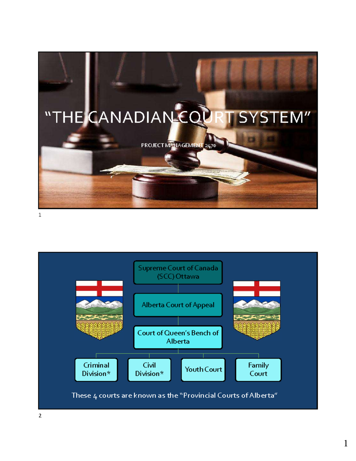 02 - Alberta Court Systems - PPT Slides - “THE CANADIAN COURT SYSTEM ...