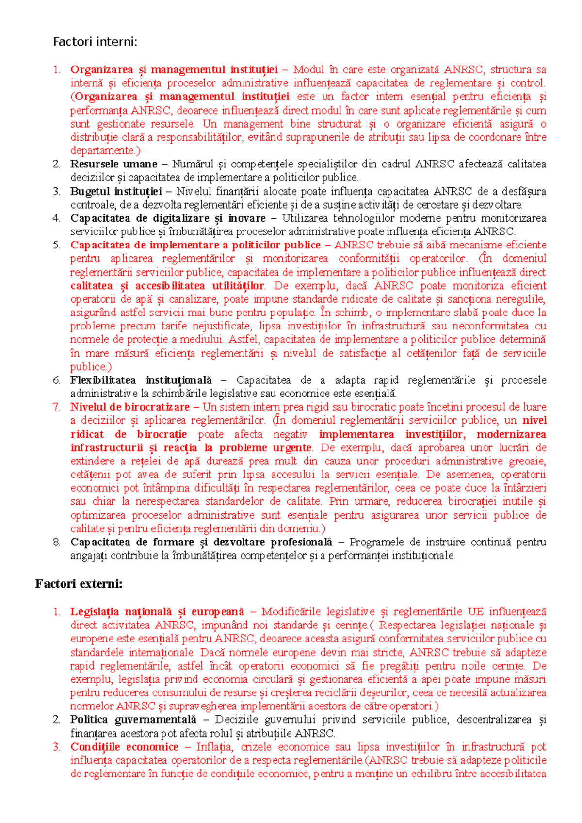 Factori interni - Info - Factori interni: Organizarea și managementul ...