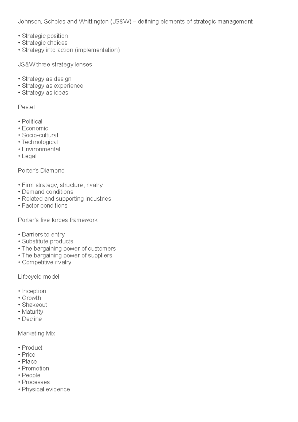 Strategic Management Models Summary - SBL Course Insights - Studocu