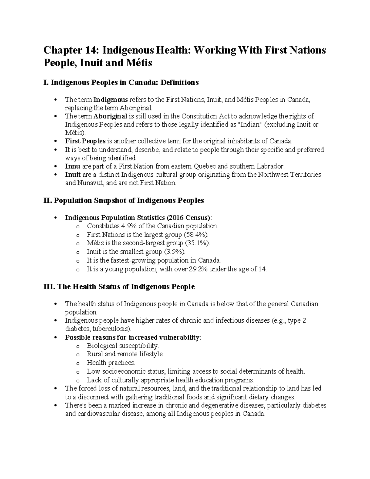 Chapter 14: Indigenous Health & First Nations, Inuit, Métis Insights ...