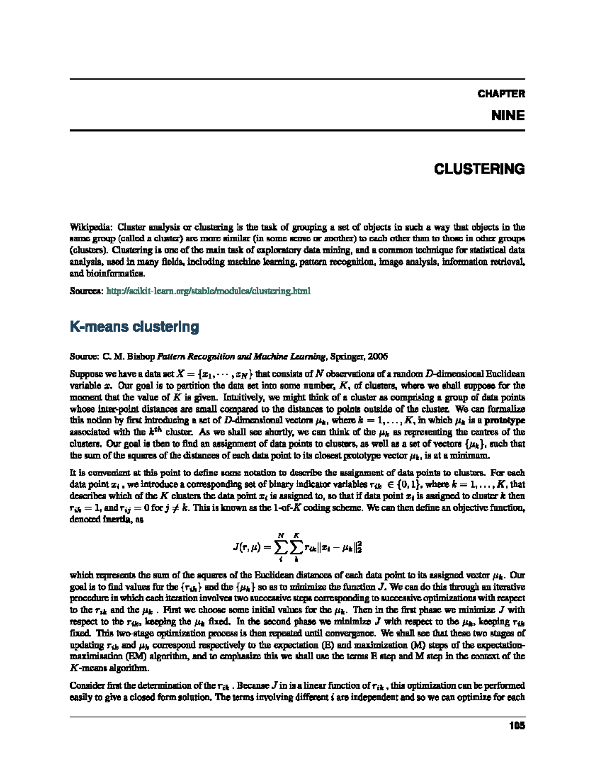 CHAPTER 9 CLUSTERING: K-Means Algorithm Overview - Studocu