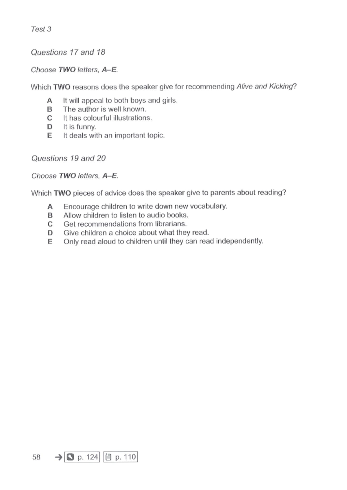Cambridge 193 - Test 3 Reading and Listening Practice Questions - Studocu