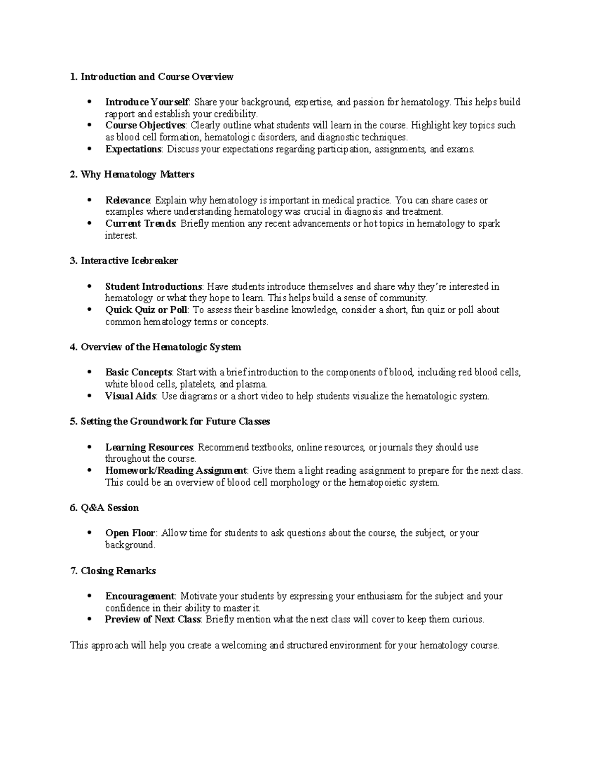 HEMA 1 - Intro - HEMA - 1. Introduction and Course Overview Introduce ...