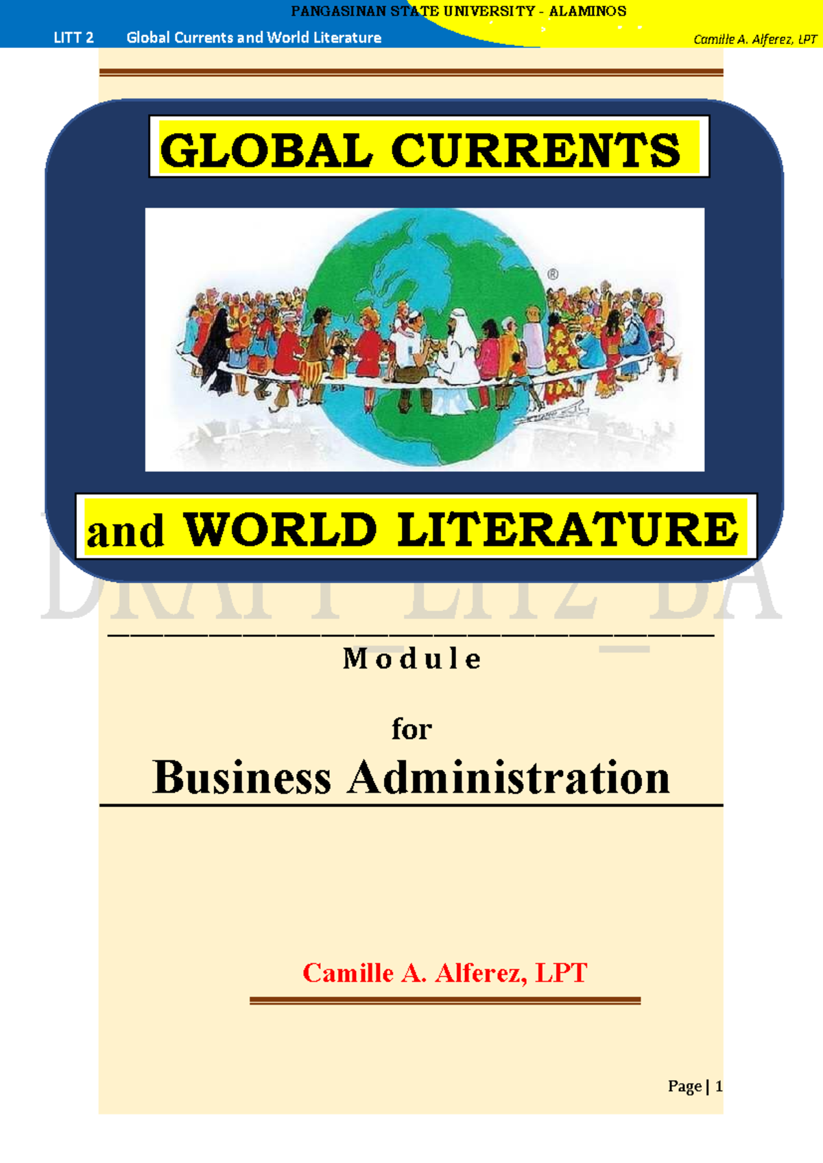 LITT 2: Global Currents and World Literature Module Overview - Studocu