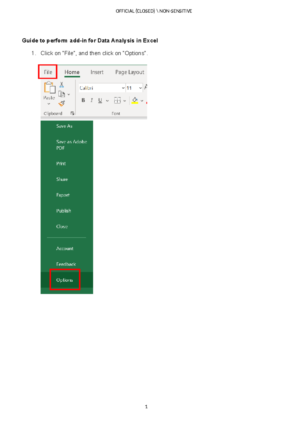 Guide to perform add-in for Data Analysis in Excel - E214 - Click on ...