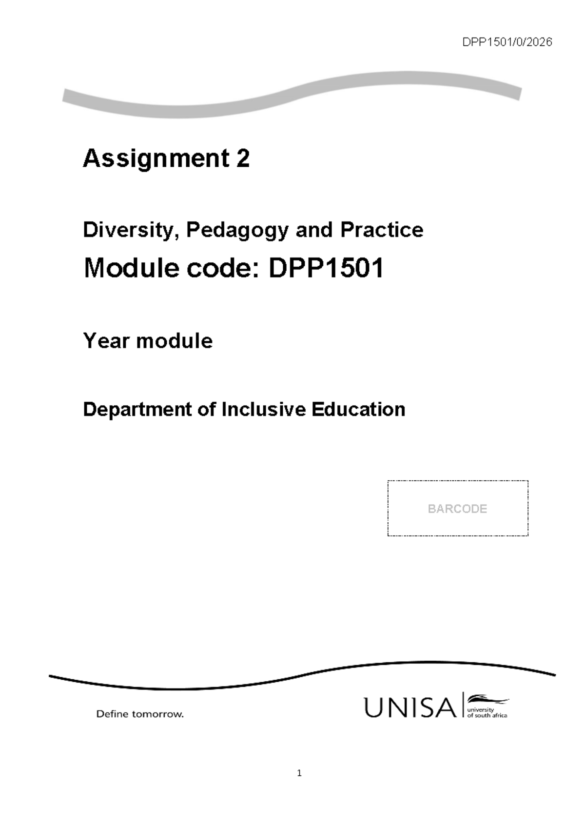 DPP1501 Assignment 2: Diversity, Pedagogy & Practice Overview - Studocu