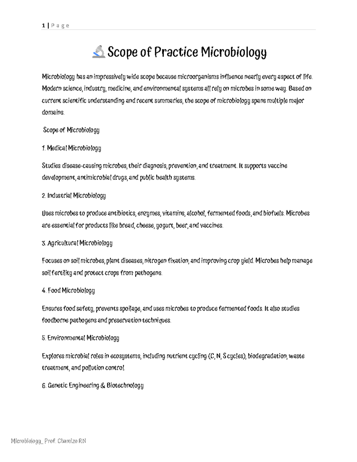 Microbiology Study Guide Module 1: Scope and Key Concepts - Studocu