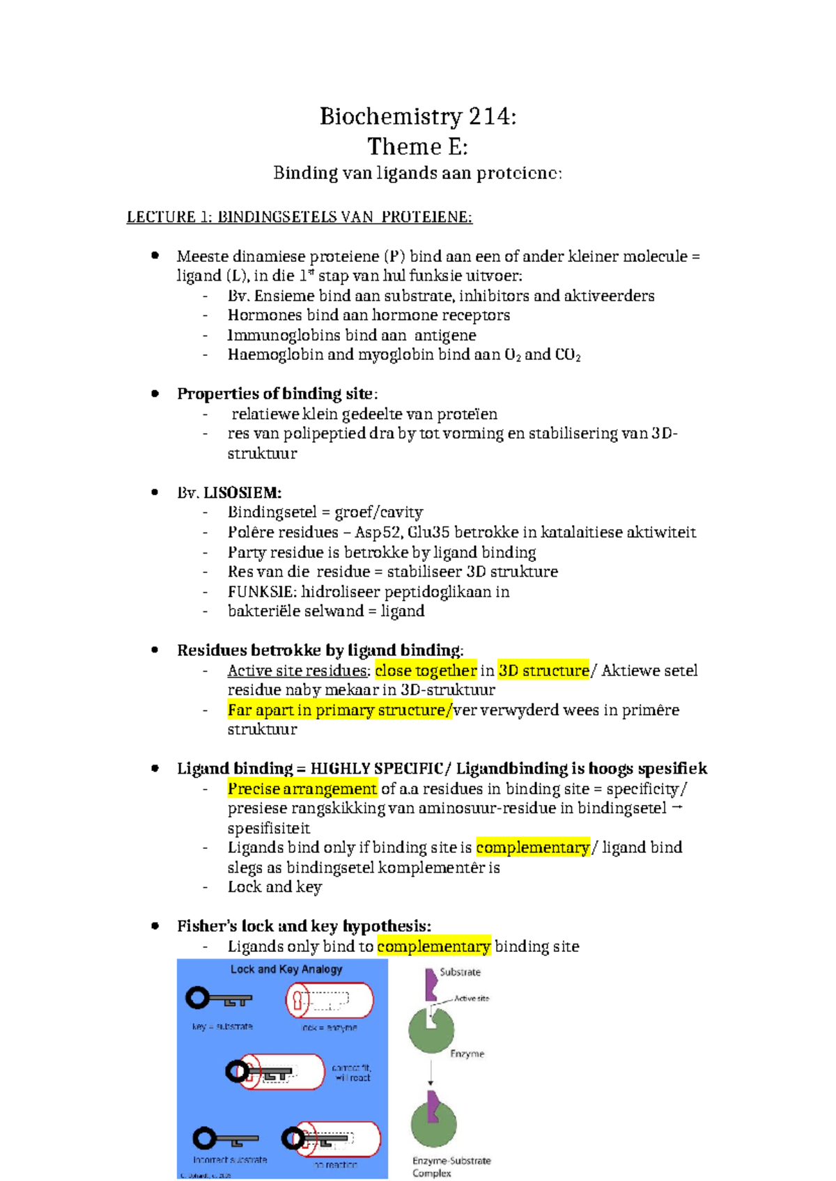 Tema E - Ligand Binding Mechanisms in Biochemistry 214 LECTURE Notes ...