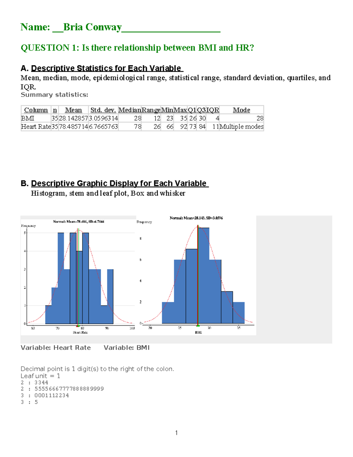 NSG 522 Week 6 - Statistical Analysis & Hypothesis Testing - Studocu