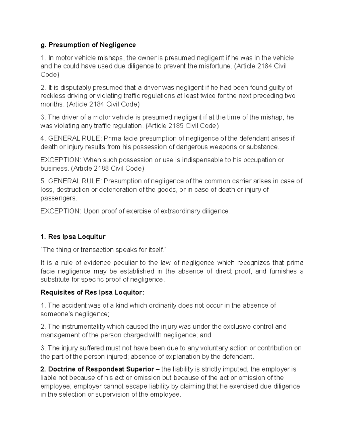 Torts 1 - Key Principles and Case Notes on Negligence - Studocu