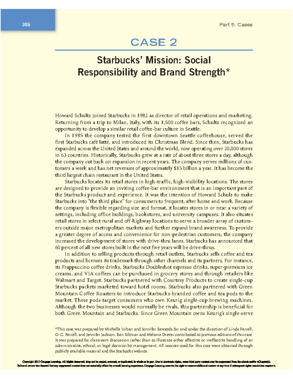 396 Case Study: Starbucks' Mission on Social Responsibility and Brand ...
