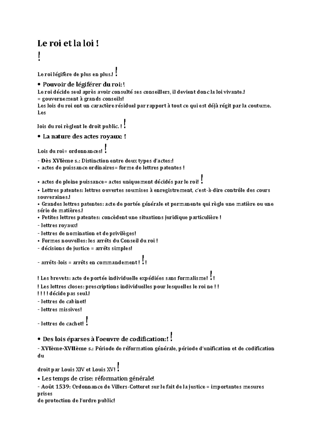 Historique du droit, le roi et la loi - Le roi et la loi ! ! Le roi ...