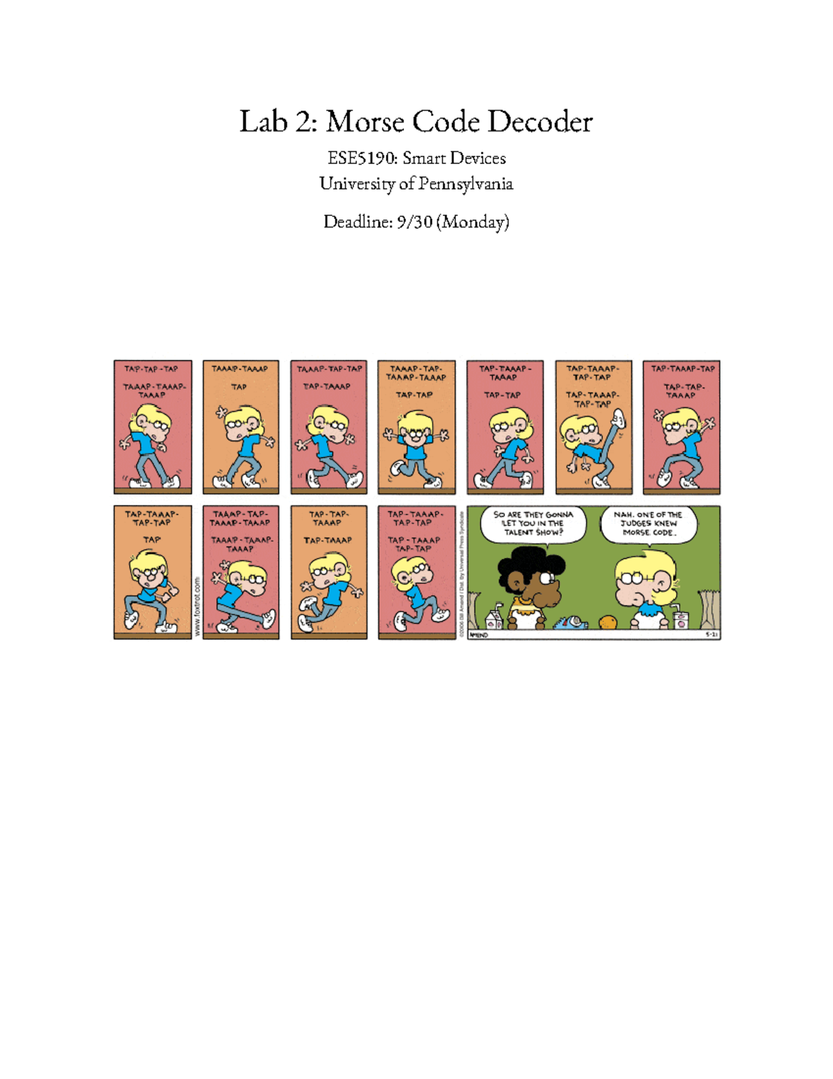 Lab 2 - Morse - ESE5190 - F24 - Lab 2: Morse Code Decoder ESE5190 ...